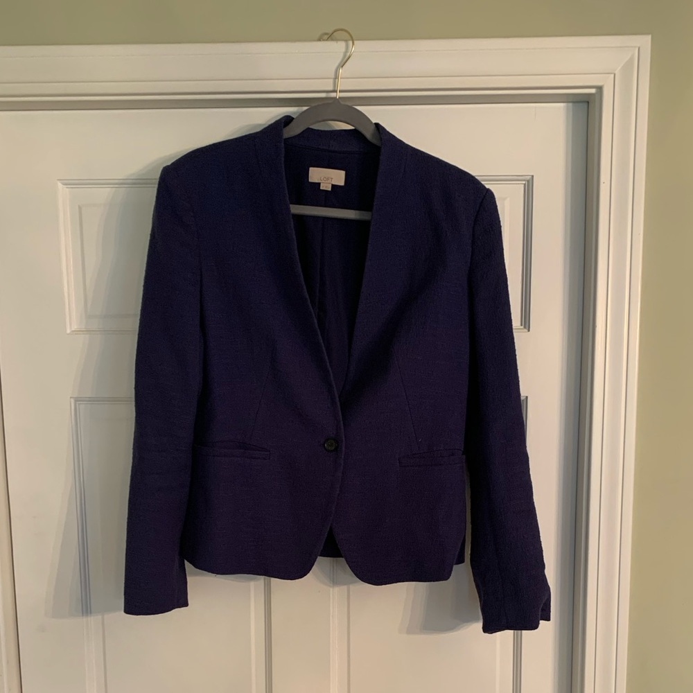 LOFT Blue cotton blazer